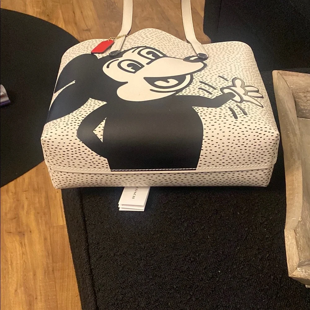 Coach Mickey Mouse White and Black Tote Bag , Keith Haring Edition - Picture 3 of 9